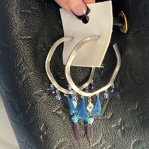 Free People hoop Earrings with Blue accent